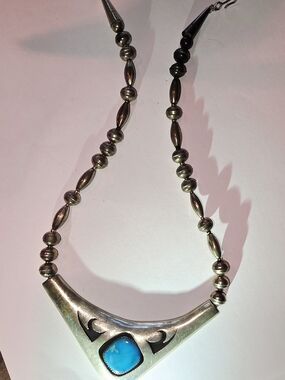 Sterling Silver Southwestern Turquoise Statement Necklace